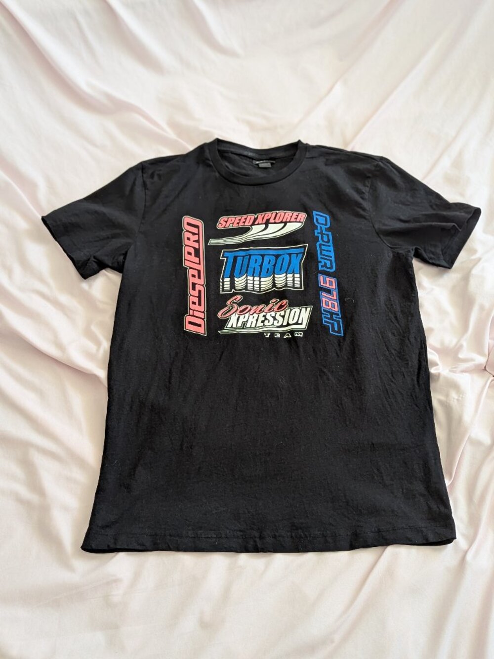 Diesel Black Graphic Logo T-Shirt Size M